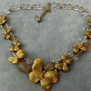 Rare butterfly Napier gold vintage necklace